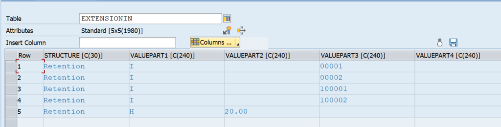 Purchase Order with Header level Retention Type 