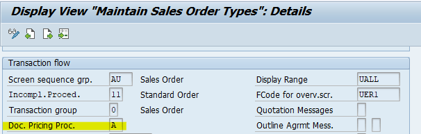 Document Pricing Procedure 